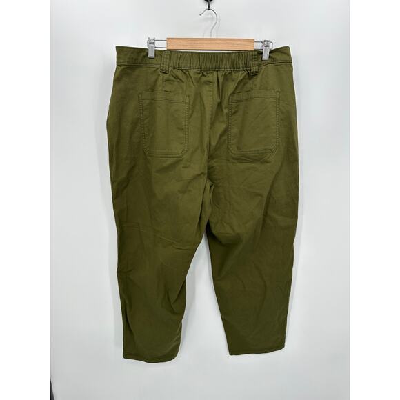 Old Navy High Rise OG Chino Pants Women XL Olive Green Stretch Waist - Picture 2 of 9